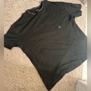 Express Men’s Dark Green Tipped Collar Ringer Short Sleeve Tee Shirt - size L